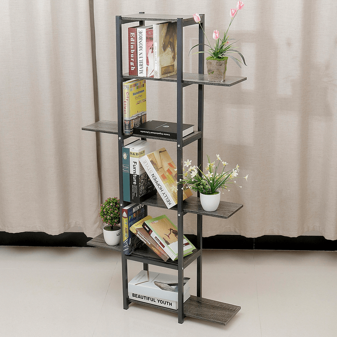 6 Tiers Wooden Bookshelf Plant Flower Stand Storage Rack Home Office Decorations Stand - MRSLM