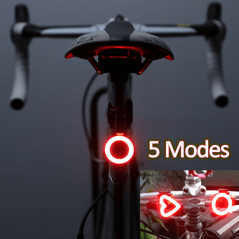 Creative High Brightness LED Safety Warning Bike Taillight IPX6 Waterproof 5 Modes Cycling - MRSLM