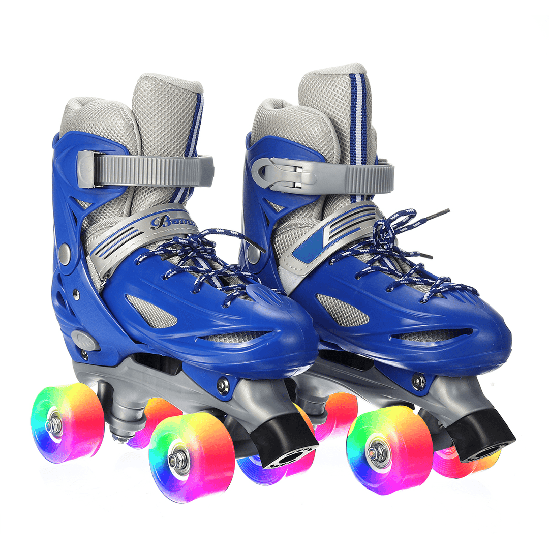 Kids Inline Skates Roller Skates Blades Adjustable Light up Boots Four Wheel Full Flash - MRSLM