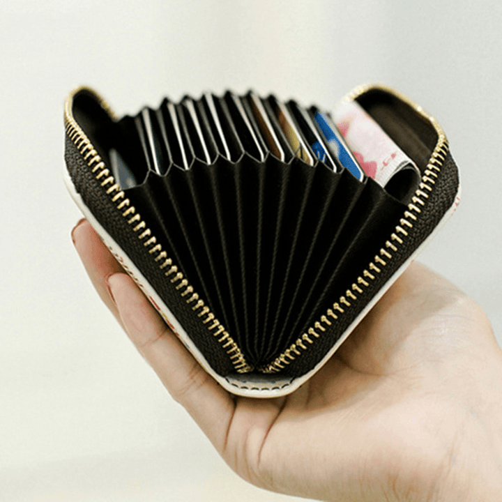 Women PU Leather RFID Anti-Theft Organ Design Multi-Card Slot Mini Cute Purse - MRSLM