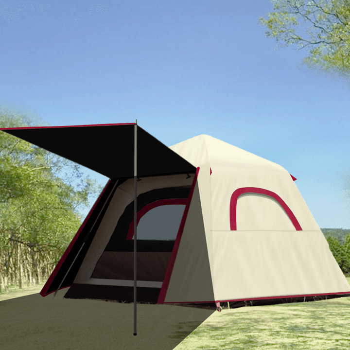 Ipree® 3-4 People Automatic Tent Thickened Rainproof Double Layer Quick-Opening Aluminium Poles Large Capacity Outdoor Camping Tent - MRSLM