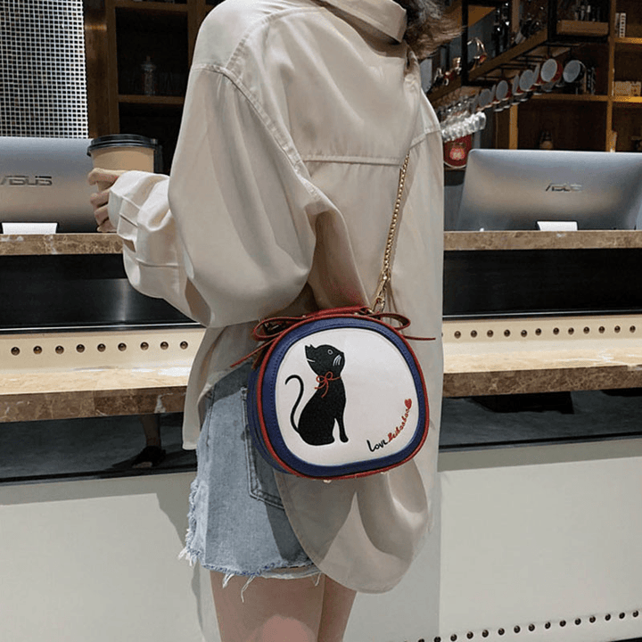 Women Fashion Cute Cat Handbag Shoulder Bag Crossbody Bag for Daily Date Shopping - MRSLM