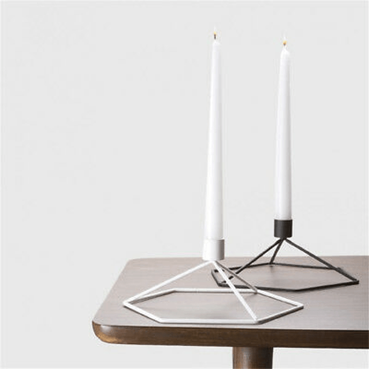 Nordic Style 3D Geometric Candlestick Metal Iron Tabletop Tealight Candle Holder - MRSLM