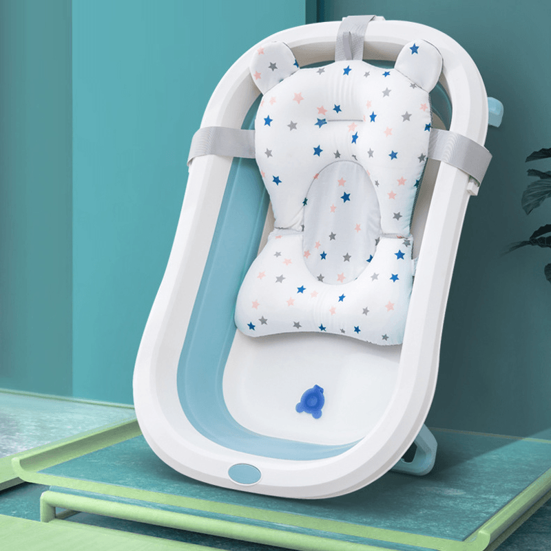 Baby Bath Anti-Slip Tub Pad Air Cushion Floating Soft Seat for Infant Born Anti-Slip Bath Tub Pillow - MRSLM