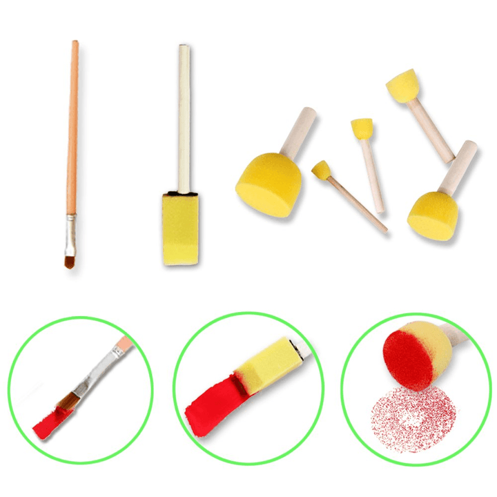 27Pcs Drawing Stamp Painting Pen Sponge Brushes Storage Bag Set Children Toys Gift - MRSLM