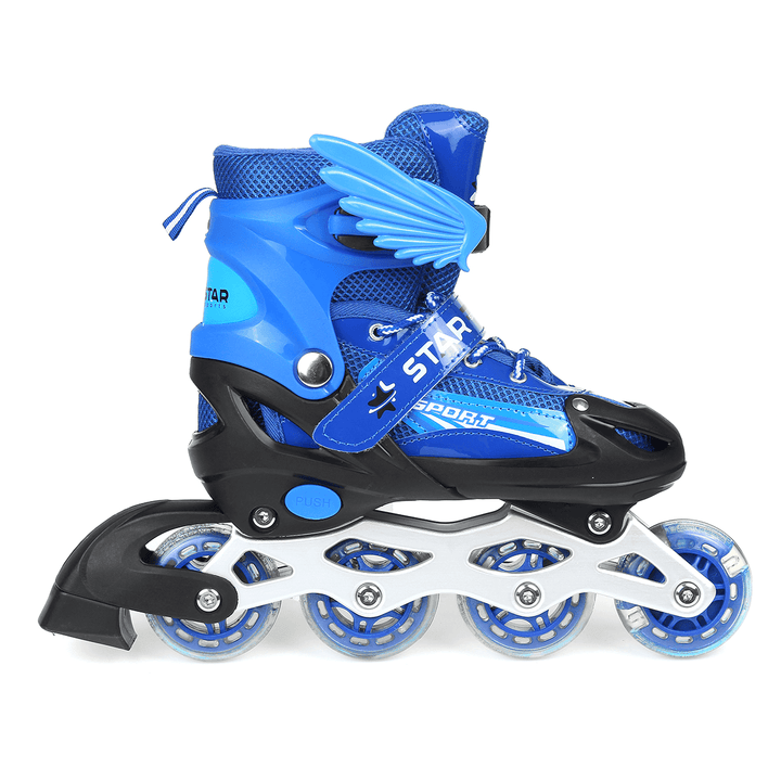 Kids Adjustable Inline Skates with Light up Wheels Outdoor & Indoor Roller Skates for Boys Girls Beginners - MRSLM