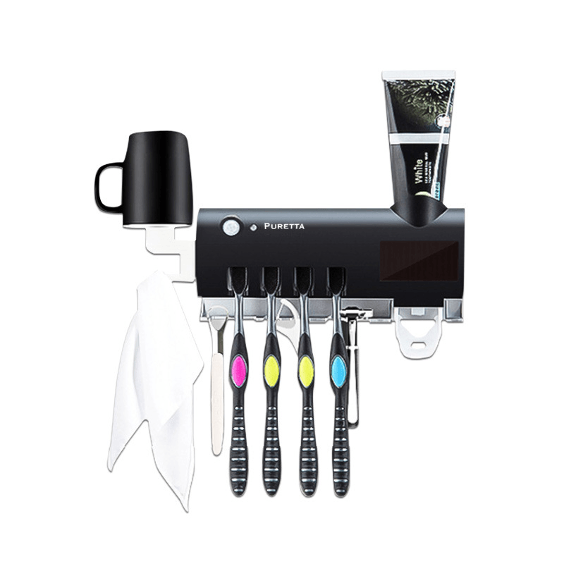 1.2W UV Solar Toothbrush Toothpaste Dispenser Bathroom Accessories Toothbrush Sterilizer Rack - MRSLM