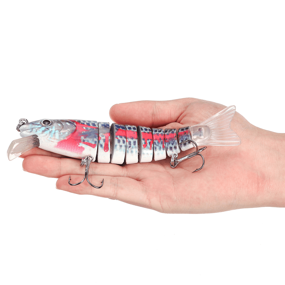 ZANLURE 15.5Cm Fishing Lure 8-Segement Pike Lure with Mouth Swim Bait Fishing Bait - MRSLM