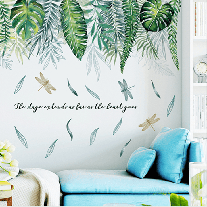 DIY Tropical Leaves Plant Flower Wall Sticker Art Home Decor Office Decal Mural - MRSLM