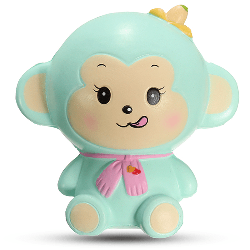 Woow Squishy Monkey Slow Rising 12Cm with Original Packaging Blue and Pink - MRSLM