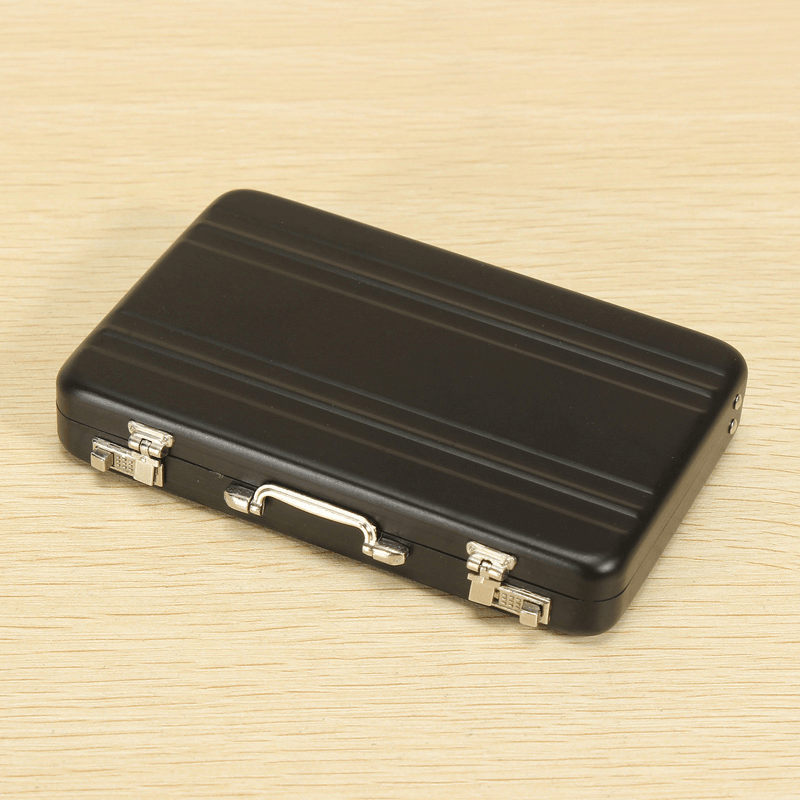 Aluminum Business Credit Cards Box Mini Suitcase Card Holder High Grade Business Office Cards Box - MRSLM