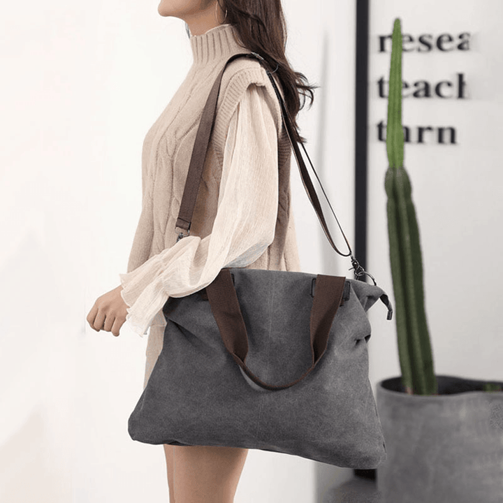 Women Vintage Large Capacity Handbag Shoulder Bag Crossbody Bag - MRSLM