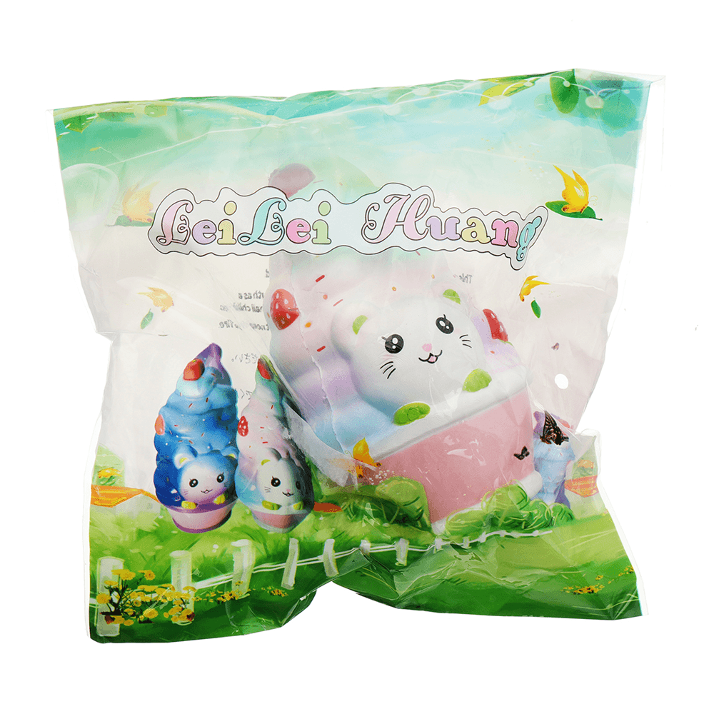 Leilei Cat Ice Cream Squishy 12CM Slow Rising with Packaging Collection Gift Soft Toy - MRSLM