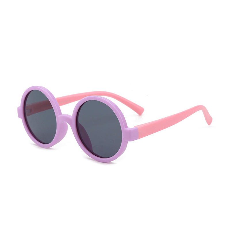 Fashion round Frame Silicone Children'S Polarized Sunglasses Anti-Ultraviolet Children'S Sunglasses Sun Visor - MRSLM