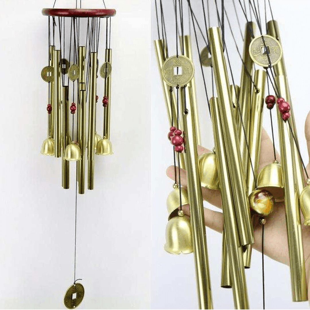 Wind Chimes Large Tone Resonant Bell 10 Tubes Chapel Church Garden Decor 33" - MRSLM