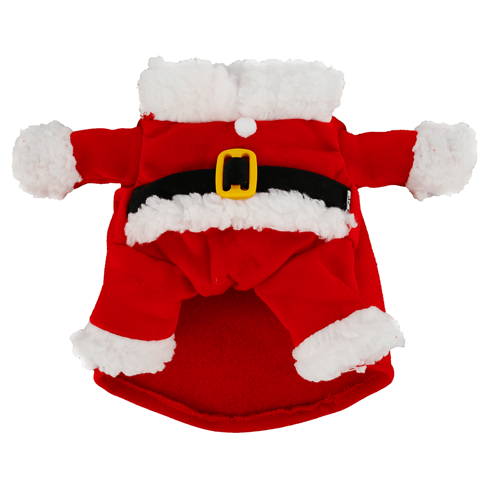 2020 Christmas Pet Dog Costumes with Hat Funny Santa Claus Costume for Dogs Winter Warm Coats Dog Clothes - MRSLM