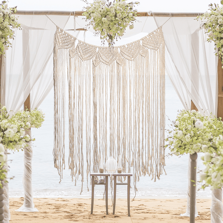 Large Macrame Wall Hanging Door Window Curtain Wedding Backdrop Tapestry Gift - MRSLM