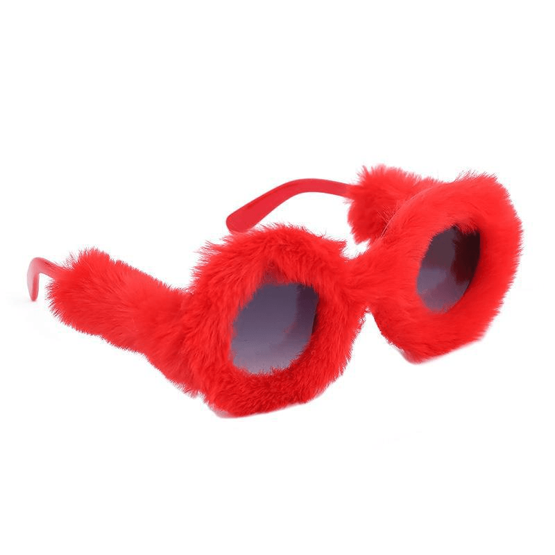 Fashion round Frame Plush Full Coverage Sunglasses for Women - MRSLM