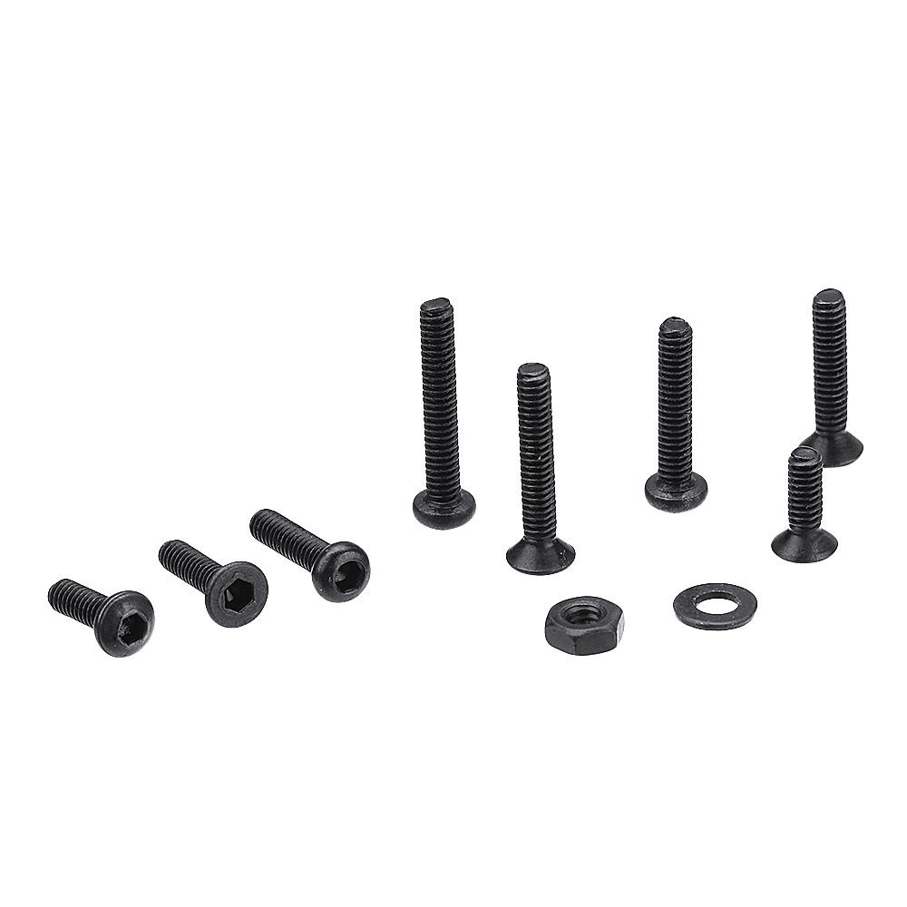 Suleve™ M2CH4 480Pcs M2 Hex Socket Button&Flat Head Screw Carbon Steel Bolt Nut Assortment - MRSLM