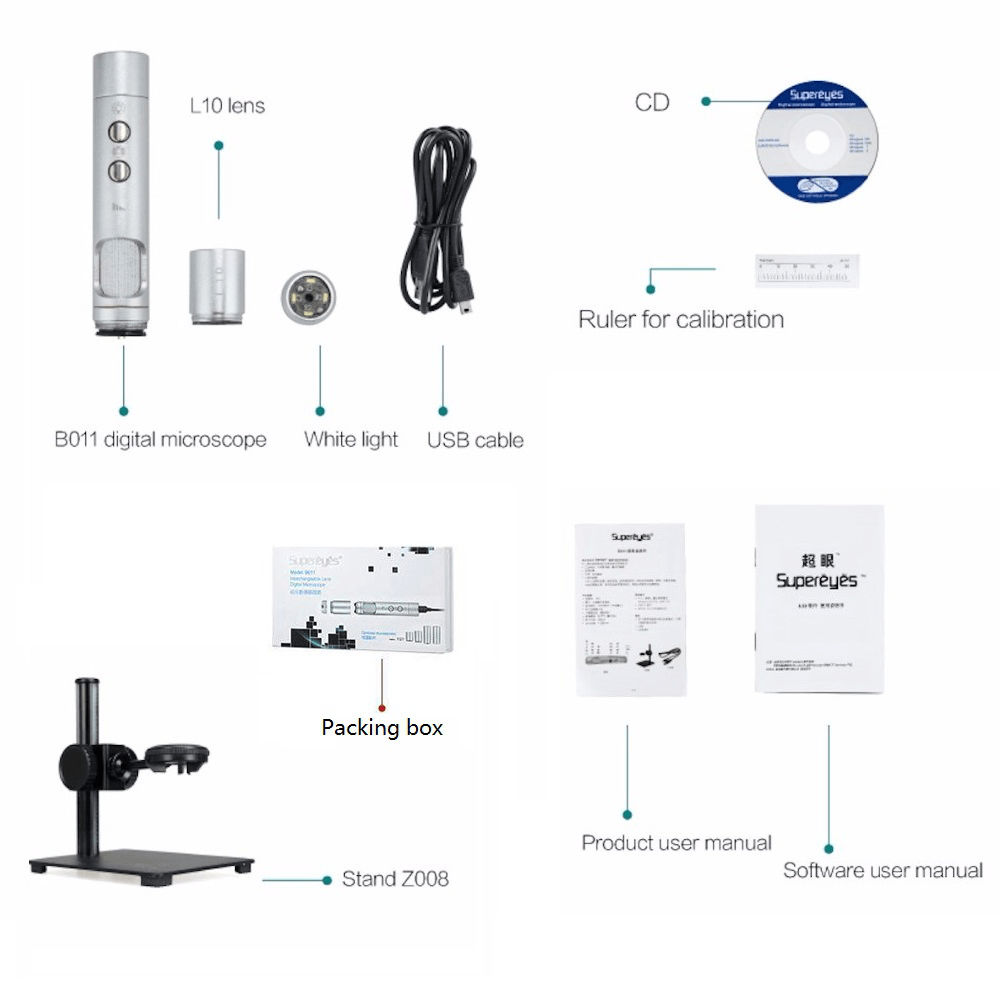 B011 Portable Handheld USB Digital Microscope 5MP 500X Magnifier Electronic Microscope Loupe for Industrial Mobile Phone Repair - MRSLM