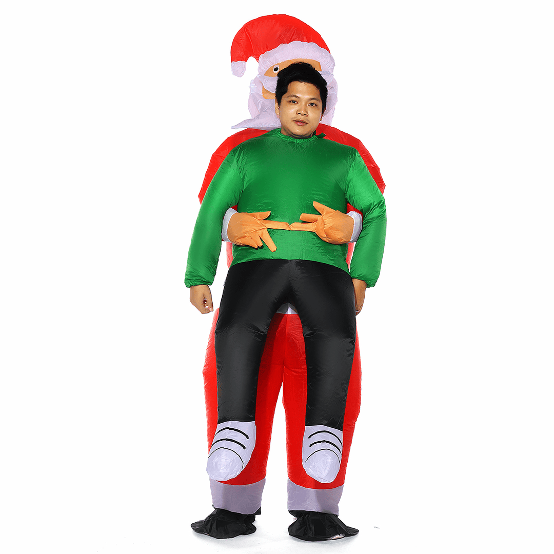 Christmas Adult Inflatable Santa Claus Funny Clothing Props Costume Adult Funny Blow up Suit Party Fancy Dress Unisex Costume for Women Men - MRSLM