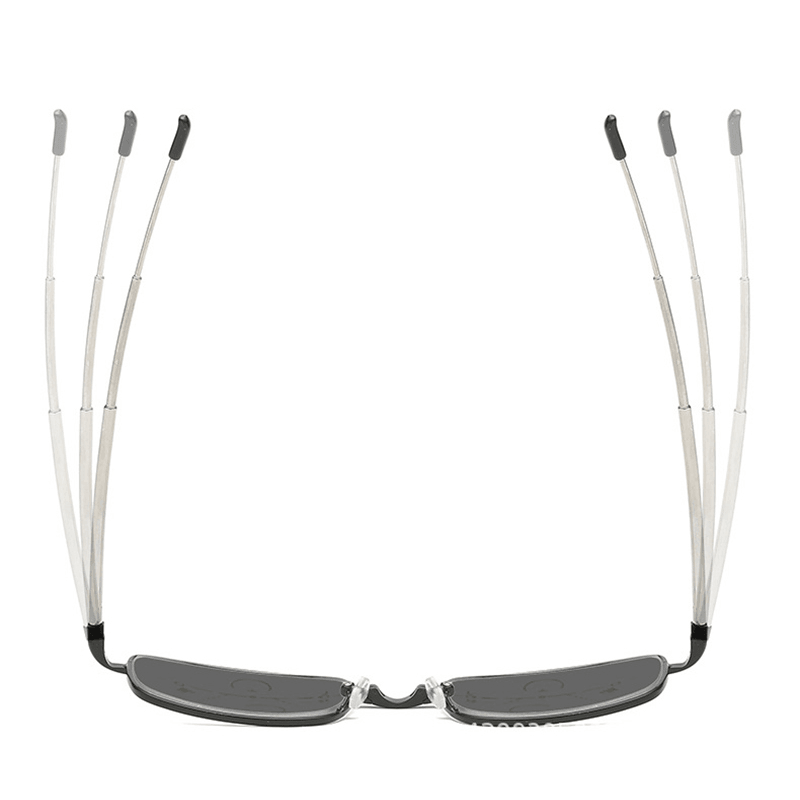 Unisex Foldable Discolored Anti-Blue Light Multi-Focus Anti-Fatigue Flexible Square Reading Glasses - MRSLM