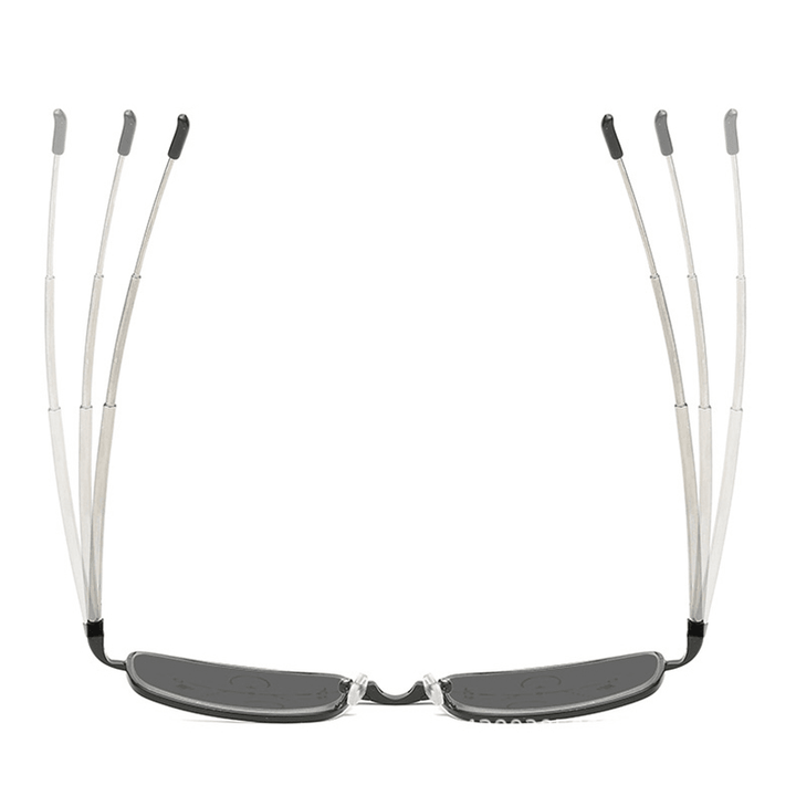 Unisex Foldable Discolored Anti-Blue Light Multi-Focus Anti-Fatigue Flexible Square Reading Glasses - MRSLM