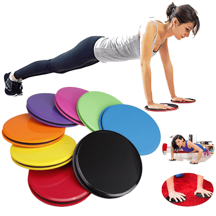 2Pcs/Set Fitness round Gliding Discs Dual Sided Home Gym Fitness Abs Exercise Tools - MRSLM