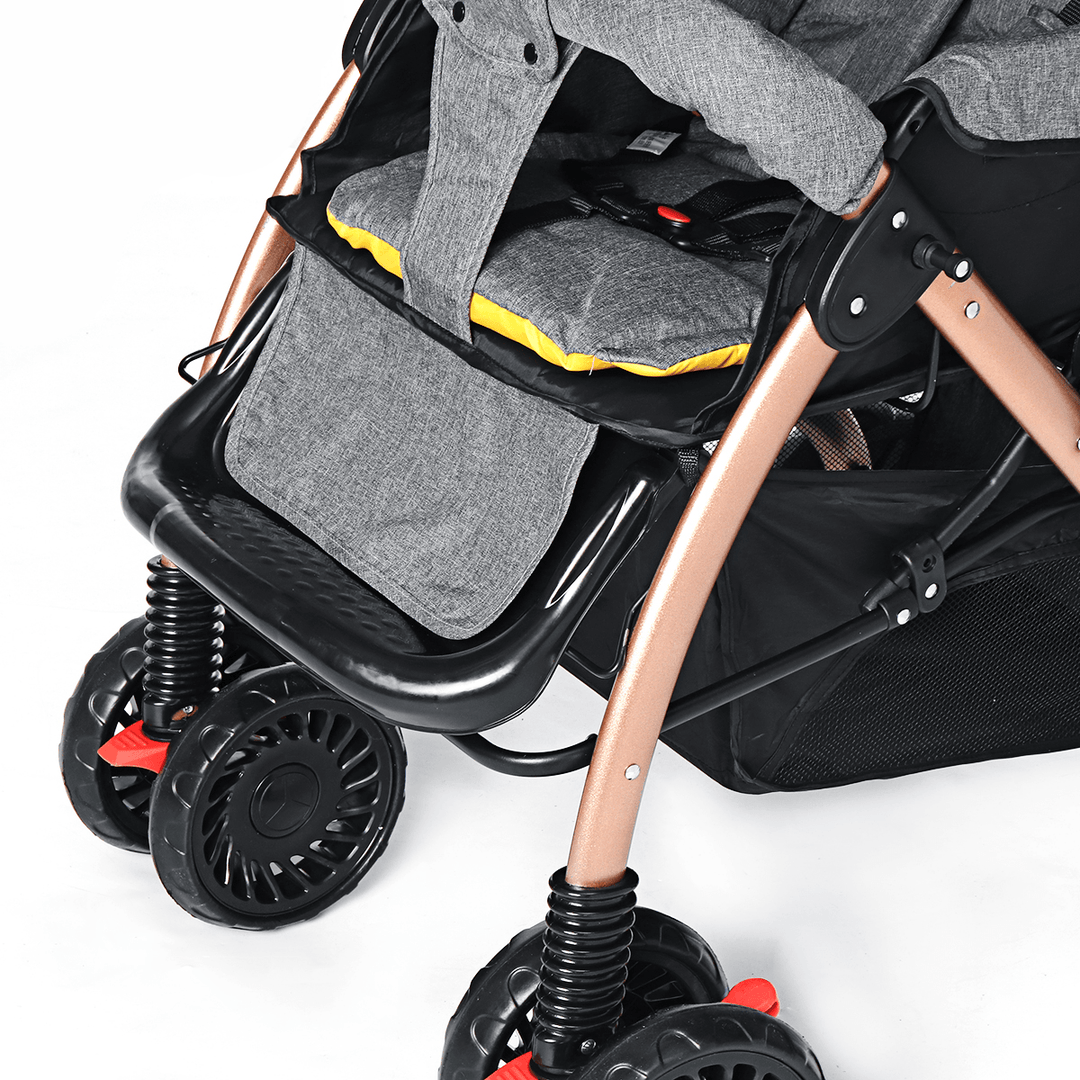 Kids Folding Stroller Travel Pushchair with Storage Basket Body Stroller Cart for 0-3 Years Old - MRSLM