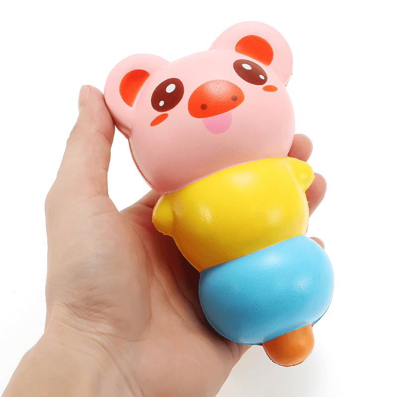 Leilei Squishy 15Cm Pierced Haw Berries Candy Stick Bear Pig Slow Rising with Packaging Gift - MRSLM