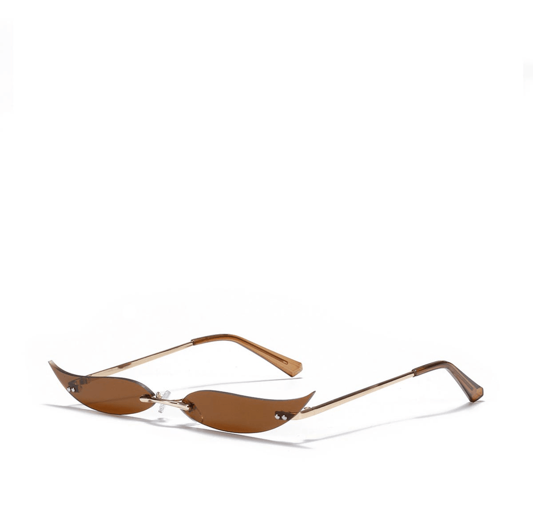 Rimless Metal Pointed Cat-Eye Sunglasses - MRSLM