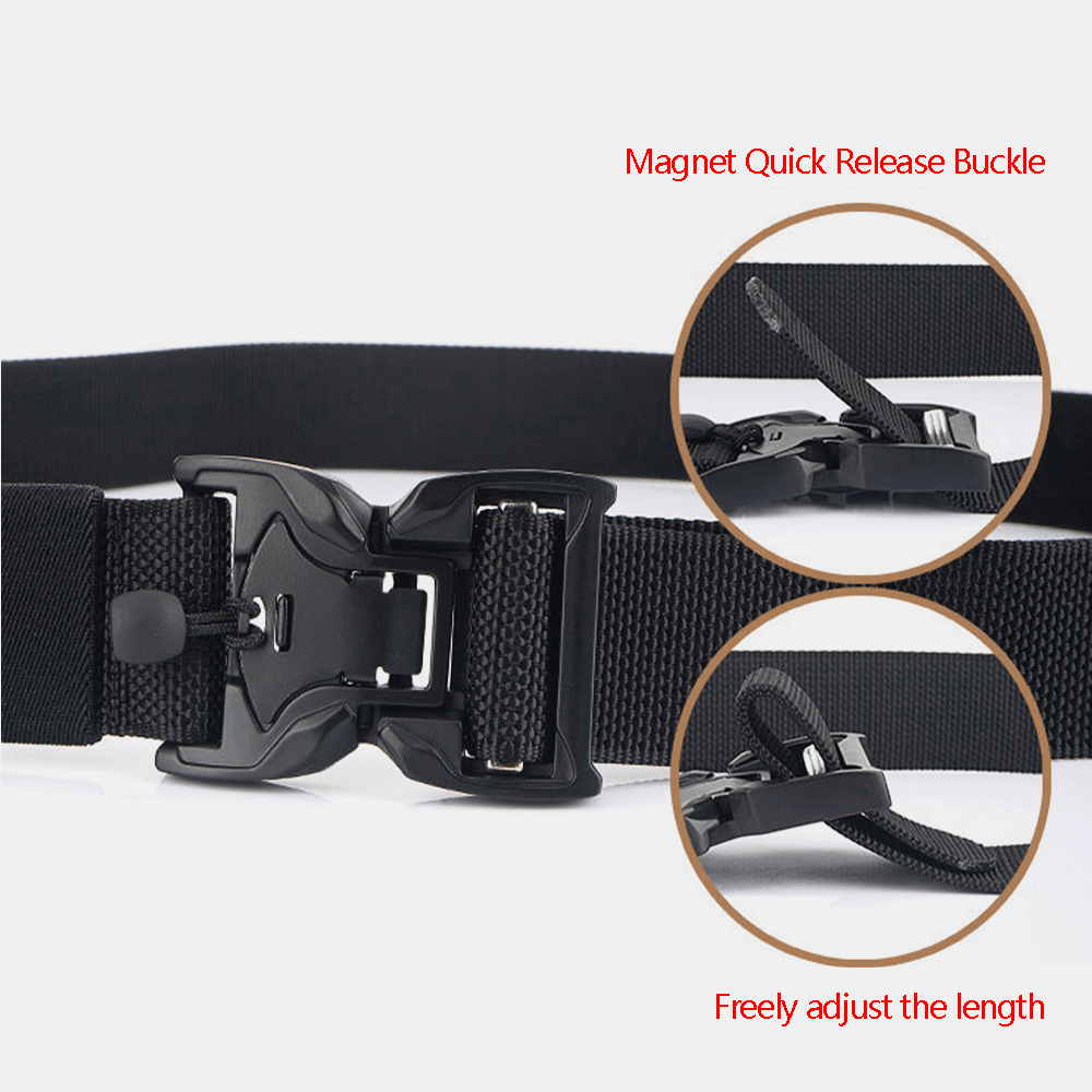 Men Nylon Braided 125Cm Magnet Quick Release Buckle Wear-Resistant Outdoor Military Training Tactical Belts - MRSLM