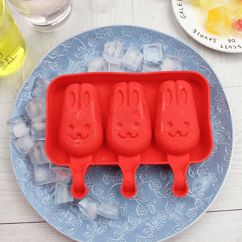 Creative Silicone Ice Cream Mold Ice Lolly Mold Rod Ice Mold Red Food Grade - MRSLM