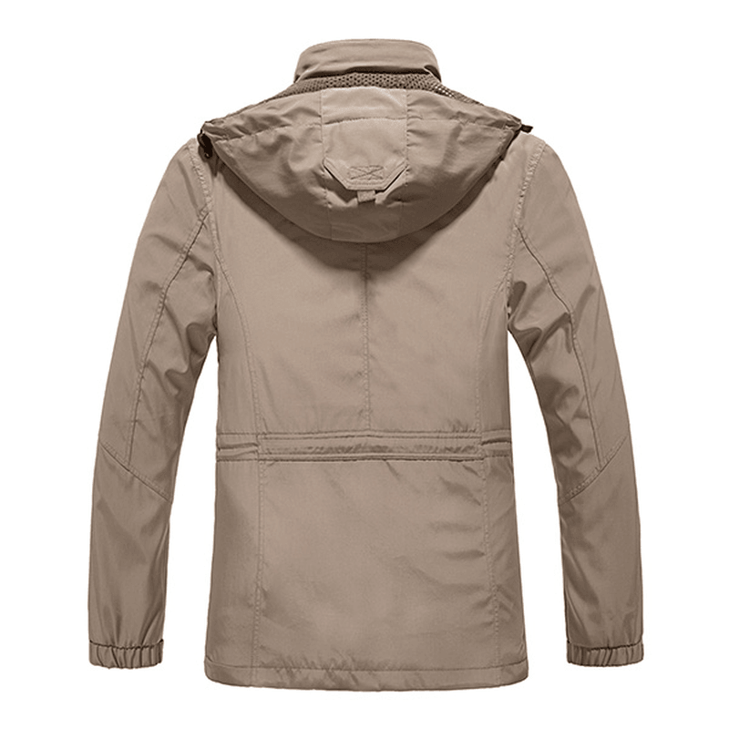 Waterproof Multi-Pockets Detachable Hood Jacket for Men - MRSLM