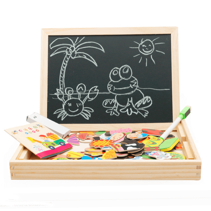 Happy Farm/Forest Paradise Early Educational Learning Wooden Magnetic Drawing Board DIY Toys - MRSLM