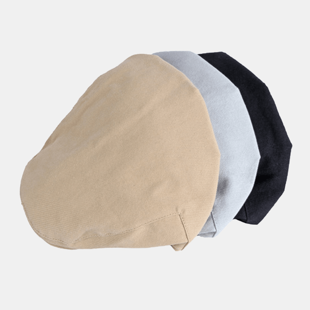 Men Striped Berets Cotton Casual Sunscreen Brief Flat Caps Newsboy Hat Peaked Cap Forward Cap - MRSLM