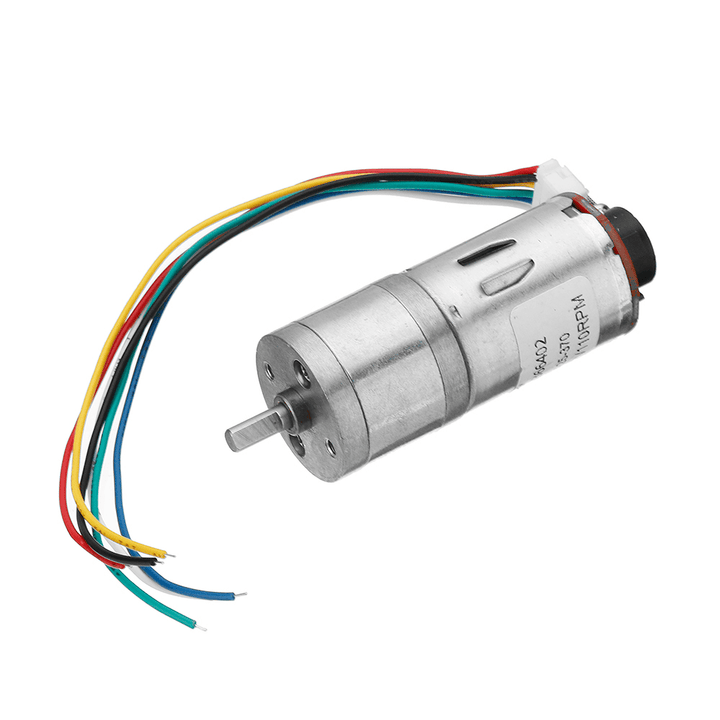 Machifit 25GA370 DC 12V Micro Gear Reduction Encoder Motor with Mounting Bracket and Wheel - MRSLM