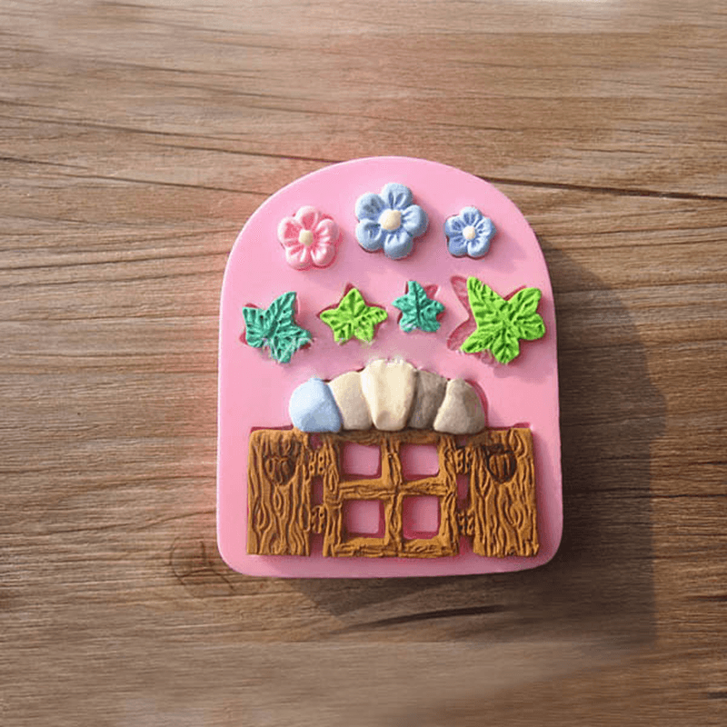 Plants Wooden Window Liquid Silicone Mold Fondant Cake Decorating Mould - MRSLM