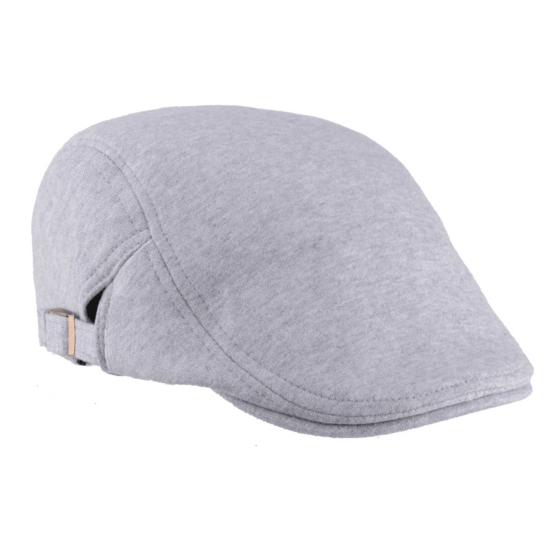 Unisex Cotton Blend Beret Hat Paper Boy Duckbill Golf Flat Buckle Cabbie Cap for Men Women - MRSLM