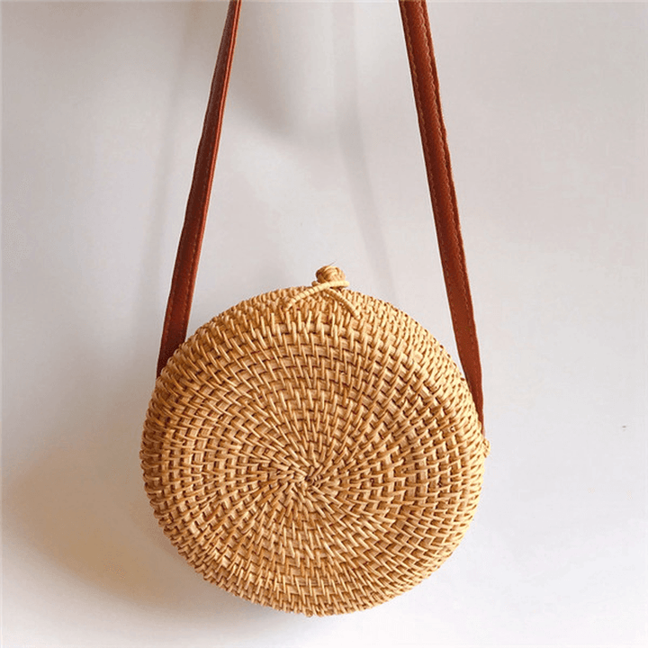 Women Straw Hollow Out Crossbody Bag Travel Shoulder Bag - MRSLM