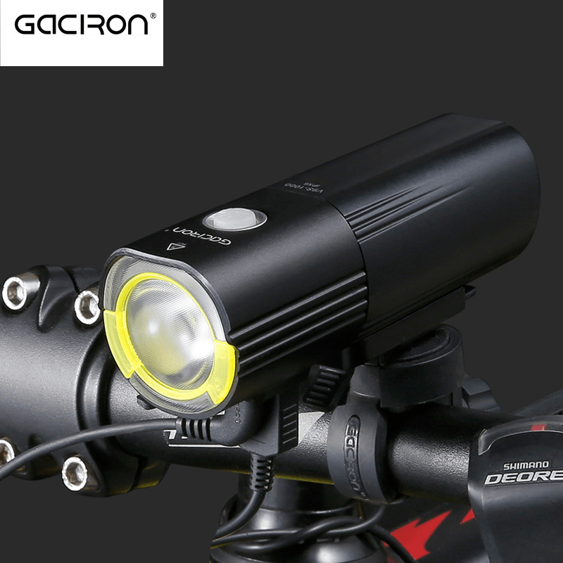 GACIRON 1000 LM Bicycle Light Front Handlebar Light 4500Mah IPX6 Waterproof LED Bike Light USB Rechargeable Power Bank Flashlight 6 Modes - MRSLM