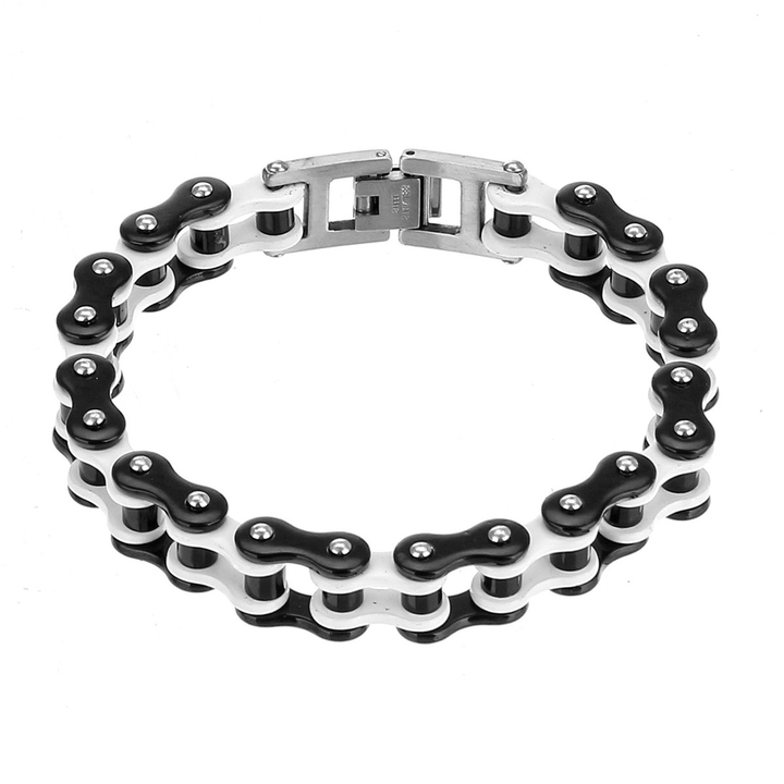 Men Stainless Steel Bracelet Bangle Motorcycle Bike Link Chain Jewelry Gifts - MRSLM