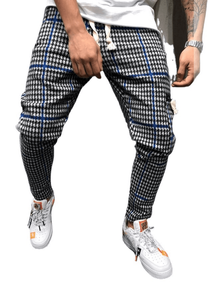 Men'S Fashion Slim Casual Pants Sports Striped Pants - MRSLM