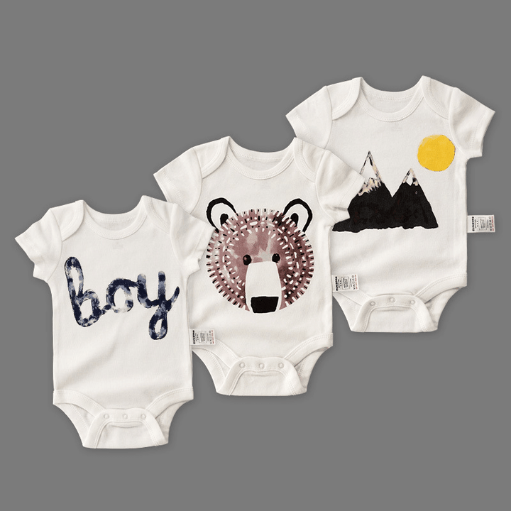 Three-Piece Cotton Short-Sleeved Baby Bottoming Shirt - MRSLM