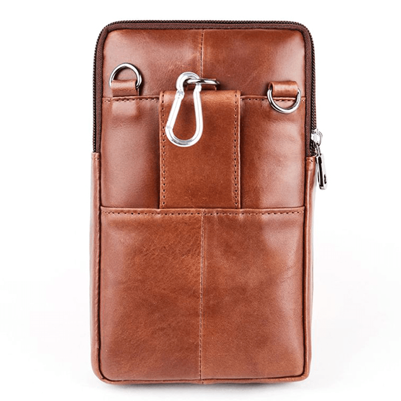 Men Genuine Leather Personalized 5.5 Inches Phone Bag - MRSLM