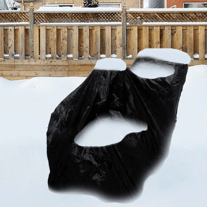 Black Polyester All Weather Protective Snow Thrower Cover 158X77X110Cm - MRSLM