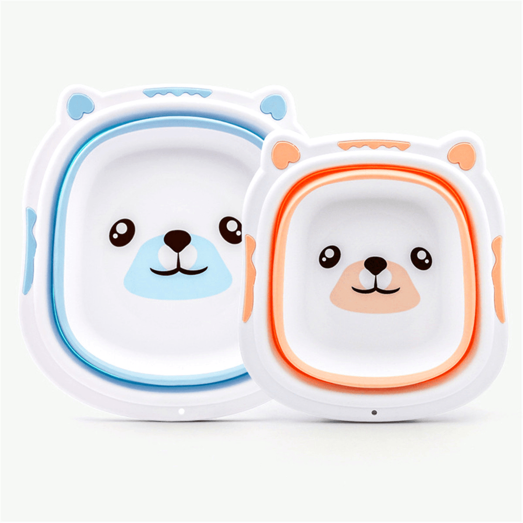 Baby Portable Folding Basin Washbasin for Kids Cute Cartoon Foldable Bath Tub - MRSLM