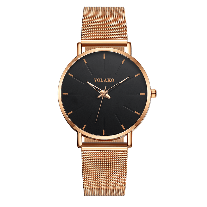 Fashion Mesh Steel Strap Causal Style Simple Dial Men Watch Quartz Watch - MRSLM