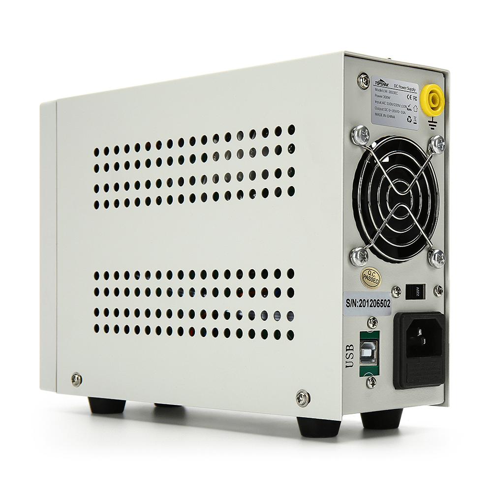 Topshak Professional 220V/110V 0-30V 0-10A 300W Programmable DC Power Supply Display Adjustable Regulated Power Supply - MRSLM