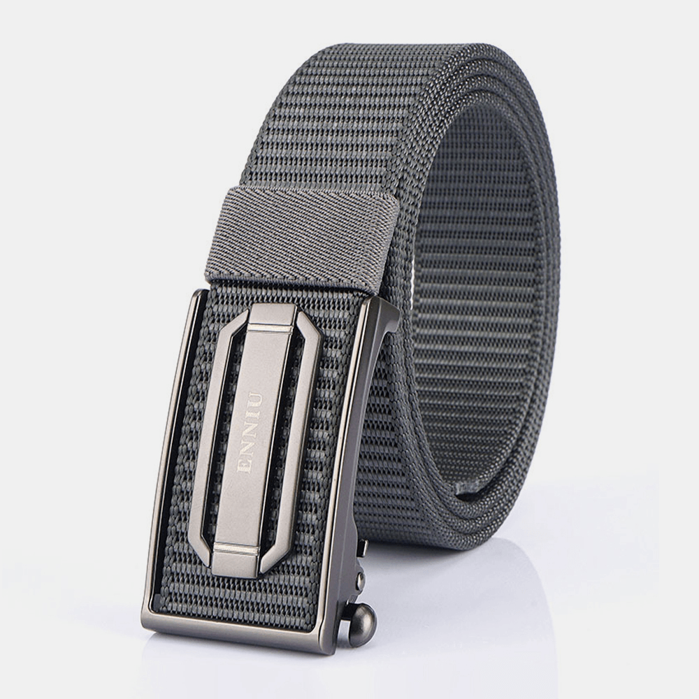 Men Nylon Braided 120Cm Rectangle Automatic Buckle Casual Wild Belts Training Tactical Belts - MRSLM